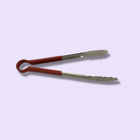 Küchenzange Edelstahl Gummigriff Rot 30cm