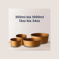 Paper Soup Cup 500ml/17oz Ø110mm Kraft Brown 1000 pcs